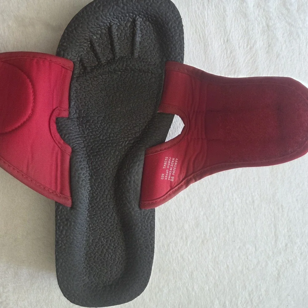 VTG Polo Sport Ralph Lauren Nauset Red Mens Sz 9 Foam Slip On Slide Sandals Y2K